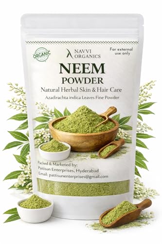 Image of Neem Powder 250g with Spoon, Ayurvedic Face Pack, Anti-Germ Skin Cleanser