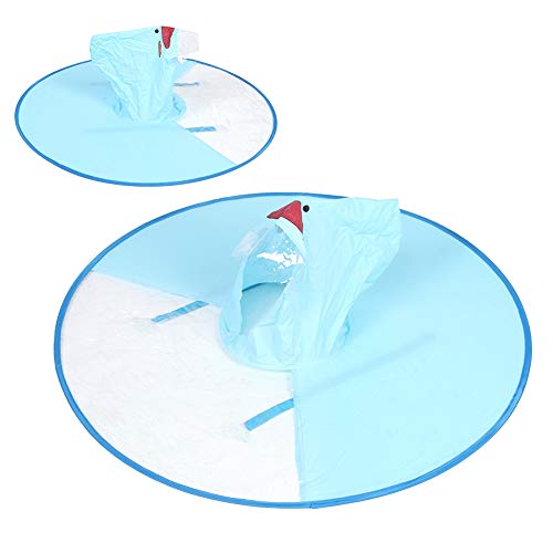 Image of Portable raincoat, umbrella hat with hood, dark blue, light blue, for kids girls boys(Light blue)
