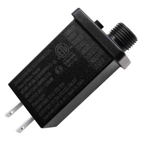 Image of 24V 6W LED Power Supply - Low Voltage Transformer Class 2 Waterproof IP44 Seasonal Use Driver US Plug 8 Modes Adapter for String Light, Projector Light, Lawn Lamp (1)