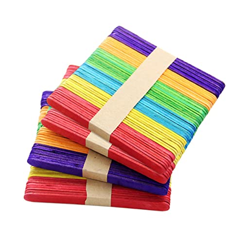 Operitacx 4bag Colorful Wood Craft Sticks Non-Waxed Sticks for Arts