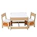 Price comparison product image WOLTU Table with 2 Chairs Wooden Kids' Children's Desk Stools Set for Preschoolers Boys and Girls Activity Build & Play Table Chair White Set SG002