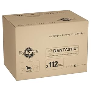 Pedigree DentaStix 112 Sticks Functional Snacks, Daily Dental Chews for Medium Dogs (10 – 25 kg), Megapack
