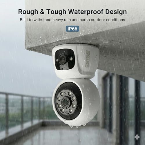Image of Golens WC07K-Eco 2K Dual Lens WiFi CCTV Camera for Home Indoor /Outdoor, 3MP+3MP Wireless Security Camera, 360 Pan-Tilt, Motion Tracking, Full Color Night Vision, 2-Way Audio, Waterproof, App Support