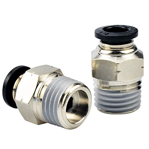 Tailonz Pneumatic Male Straight 1/4 Inch Tube OD x 1/4 Inch NPT Thread