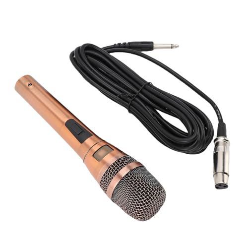 Yosoo Dynamic Cardioid Moving Coil Wired Microphone Ideal for Home KTV Singing Stage