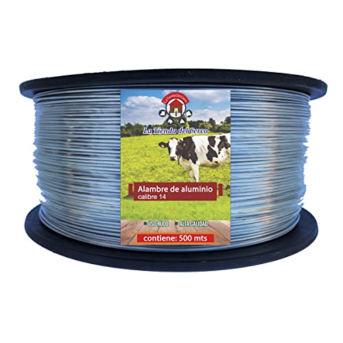Electricidad, Music Alambre De Aluminio Calibre 14 Rollo con 500 MTS Ideal para Cerca Electrica, Valla Electrica para Ganado, Cerco Electrificado Ganadero