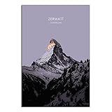 EKOAW Zermatt, Schweiz, Vintage-Reiseposter, Leinwanddruck 