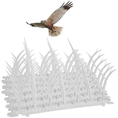 JIELISI 6PCS Fence Spikes Birds Defence, Birds Spikes for Roof Plastic Pigeon Spikes Cover Imitation Tree Branch Anti Climb Spikes Stop Birds and Cats Sitting on Fence, Easy To Install Cover