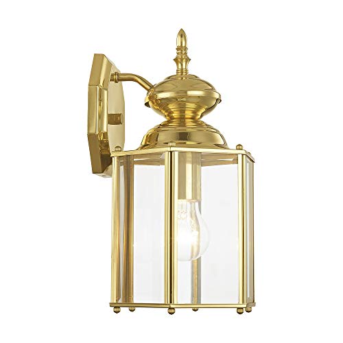 Image of Livex Lighting 2007-02 Outdoor Wall Lantern, Polished Brass