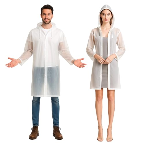 FZSECRIU 2 Stück regenponcho damen herren,regenponcho festival,regencape damen,Regenmantel mit ärmel,regencape durchsichtig,wiederverwendbar FZSECRIU 2 Stück regenponcho damen herren,regenponcho festival,regencape damen,Regenmantel mit ärmel,regencape durchsichtig,wiederverwendbar