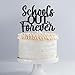 Schools Out Forever Cake Topper - Class of 2025, Last Day of School Party Decor, Teacher Retirement Supplies, Funny 2025 Graduation Party Decorations Black Glitter