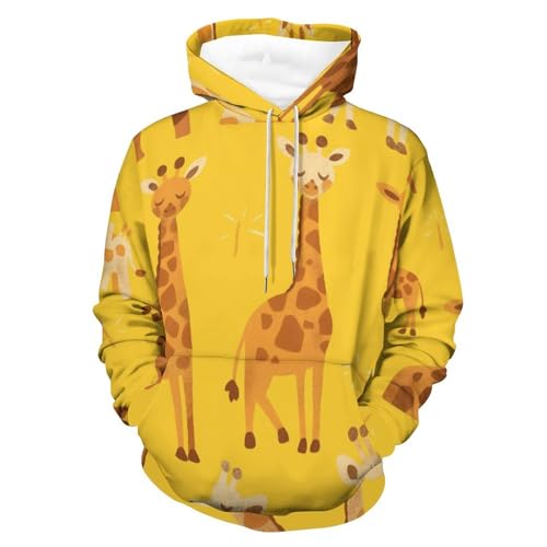 Sweatshirt girafe jaune à capuche pour vos sorties et moments de détente