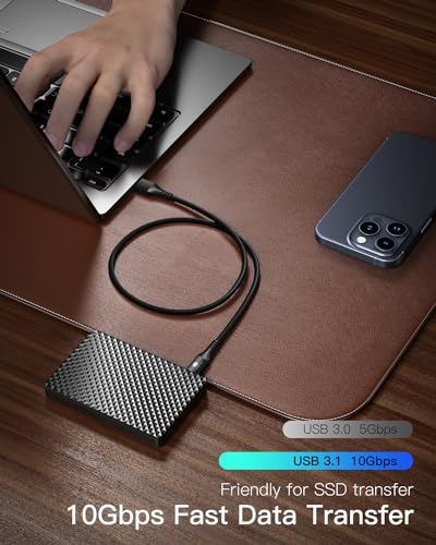 CONMDEX 2Pack USB C Fast Charging Cable 10Gbps Data USB A Android Auto Cable QC3.0 3.1A Fast Charger Data Transfer Cable USB3.1 Gen2 for Samsung Note20 Galaxy S23/S22/S21 Z Flip5 Pixel 7 Pro 1M-Blue