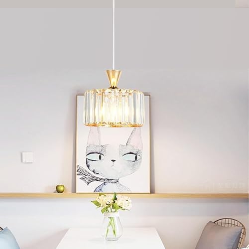 Plafonnier cristal moderne or pour cuisine et chambre, luminaire de plafond chic E27