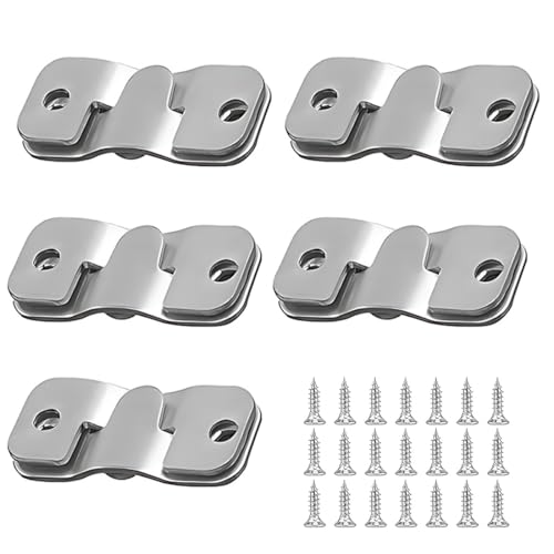 Lot de 10 supports de fixation encastrés pour tête de lit et miroir mural en acier inoxydable Support de Montage Dissimulé Embarqué Interverrouillage...