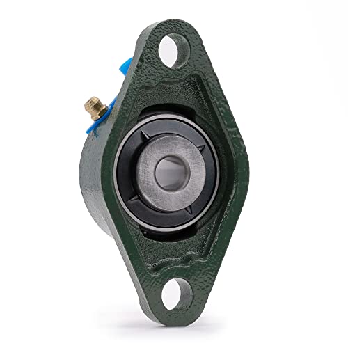 Image of XIKE 2 Pcs UCFL201 Bore 12 mm Pillow Block Flange Mounted Ball Bearings. | Solid Cast Iron Base and Self Aligning Chrome Steel Sealed Bearings