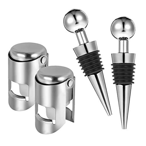 Opopark Bottle Stoppers Set - Stainless Steel, Reusable