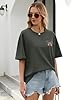 heekpek Womens Oversized T Shirts Cotton Graphic T Shirt Crew Neck Baggy Tee Shirts Short Sleeve Summer Tops Double-Sided Printed T-Shirt, Dark Grey, XXL #2