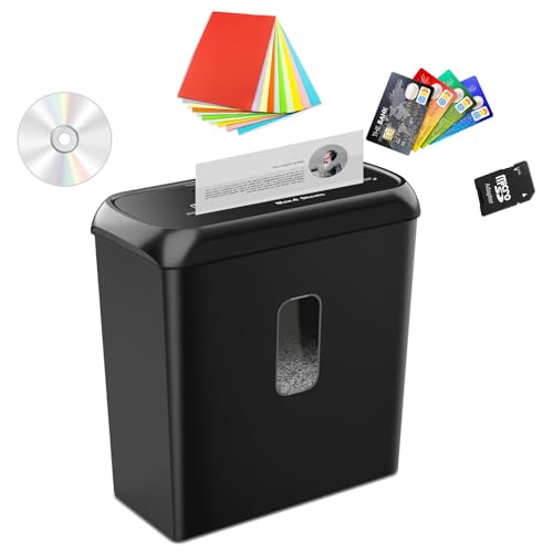 SINCHEREU Aktenvernichter,6 Blatt Kreuzschnitt Papierschredder,Sicherheitsstufe P4,Schredder mit 11L Papierkorb,Kreditkarte/CD,Überhitzungsschutz,Elektrischer Reißwolf für Zuhause und Büro
