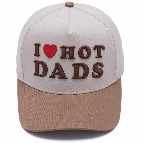 Funny I Love Hot Dad Baseball Cap for Women Two-Tone Trucker Hat Adjustable Cotton Hat for Wives & Mums
