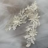 2 Stück mehrfarbige Polyester-Stickerei, zum Aufnähen, Kleid, Spitzenapplikation, Blumen-Aufnäher, Tanz-Kleidungs-Zubehör