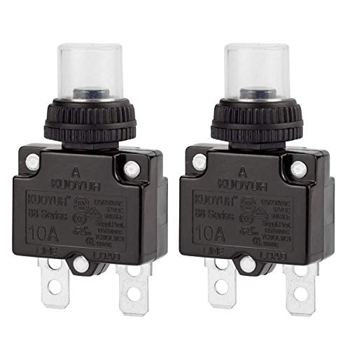 Circuit Breaker,DIYhz Thermal Overload Circuit Breaker 88 Series 10A 32V DC 125/250VAC 50/60Hz