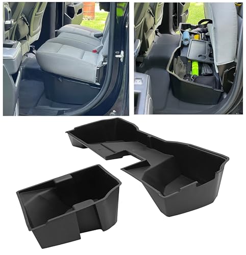 ECOTRIC Under Seat Storage Box Compatible with 2014-2018 Chevrolet Silverado/GMC Sierra 1500 Double Cab/2015-2018 Silverado/Sierra 2500HD 3500HD Double Cab Underseat Container 2-in-1 Organizer
