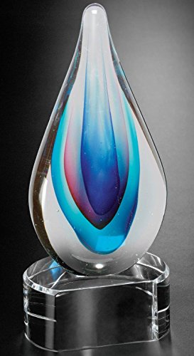 Elegance Art Glass Award with 3 lines of custom engraved text