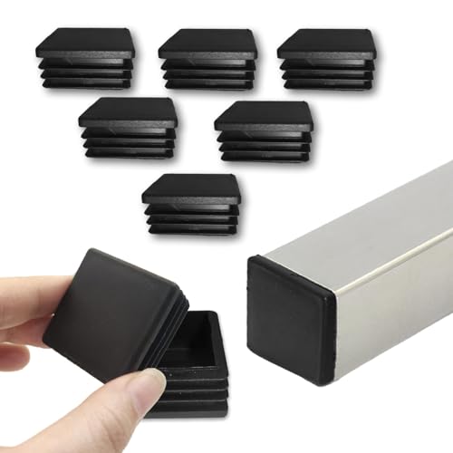 Image of 32 Pcs 1-1 /2 inch Square Tubing End Caps, Plastic End Caps Insert Finishing Plug for Chair Legs, Pipe Post, Table Legs (38x38mm)