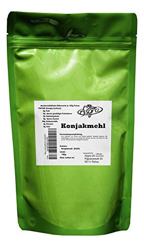 100g Konjakmehl - E425 - mind. 1 Jahr MHD - Bindemittel für gutes Gelingen - Backen und Kochen wie die Profis - im praktischen Beutel mit Zip-Verschluß - von Asgra Cover