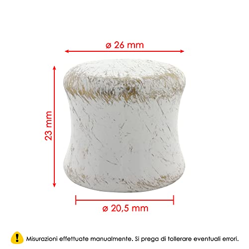 Miniatura 5 de Girasole Home Terminal De Tapa Para Barra De Cortina De 18-20 Mm De Diámetro, 2 Unidades De Aleación De Zinc Blanco Y Dorado