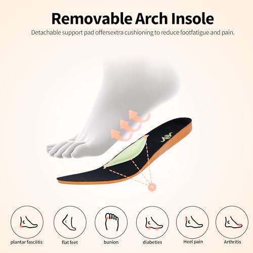 Wide Toe Box Womens Walking Shoes with Arch Support | Slip On Tennis Shoes | Orthotic Sneakers for Plantar Fasciitis Size 6-114