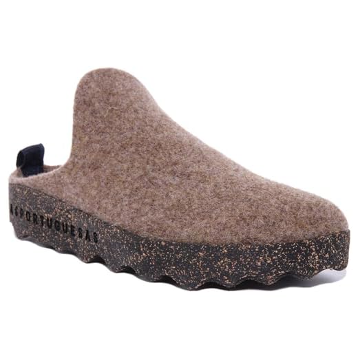 ASPORTUGUESAS Come P018023026 Damen Hausschuhe Slipper Clogs Naturwollfilz Nachhaltig beige, Größe:41, Farbe:Beige