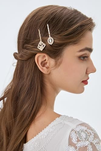 BABEYOND Vintage Hair Pins Clips for Women 1920s Crystal Rhinestone Feather Hair Pins Great Gatsby Hair Piece (A-Gold) - Thumbnail 5