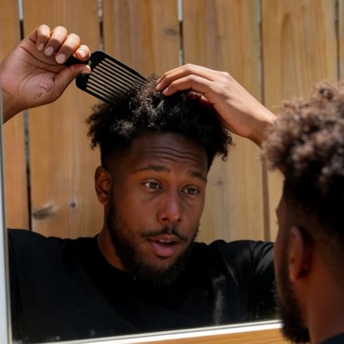 Peine Afro para Pelo Rizado con Dientes Anchos miniatura 4