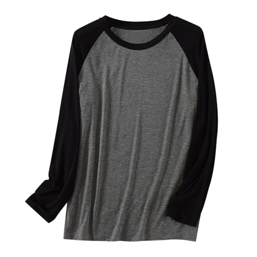 Generisch Men's Long Sleeve Breathable Pyjama Top Comfortable Sleepwear Lightweight Lounge Wear Plus Size Leisure Suit Comfortable Long Sleeve Shirt Men's Jumper, black, L