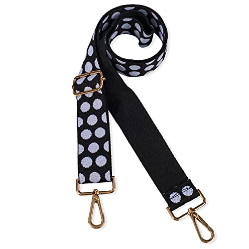 Image of Purse Strap Wide Shoulder Straps, Adjustable Crossbody Bag Strap, Replacement Straps for Women Handbag Canvas (Dot white)