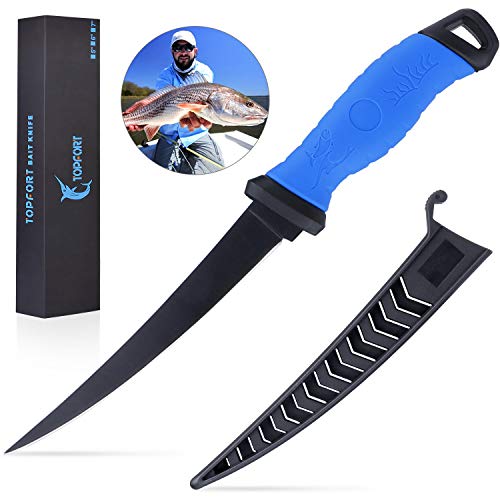 TOPFORT Outdoors Fillet Knife 7 inch, Fishing Knife with Razor Sharp Stainless Steel