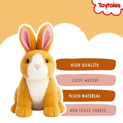 Image of TOYTALES Cute Bunny Soft Toy 35cm - Ultra-Soft Rabbit Plush for Kids, Boys & Girls | Huggable Stuffed Animal for Playtime & Gifting | Adorable Cuddle Toy