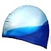 UKEE Silicone Swimming Cap 3D Silicone Design, Odorless, Non-Toxic, Silicone Elastic and Durable Swimming Cap For Adults and Men and Adults - Keep Hair Clean and Dry (Blue and color)
