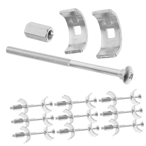 SHINEOFI 10 Piezas perno de rosca de encimera conector fijación encimera de cocina cierre tornillo tirador de sobremesa perno roscado de sobremesa Acero galvanizado Silver