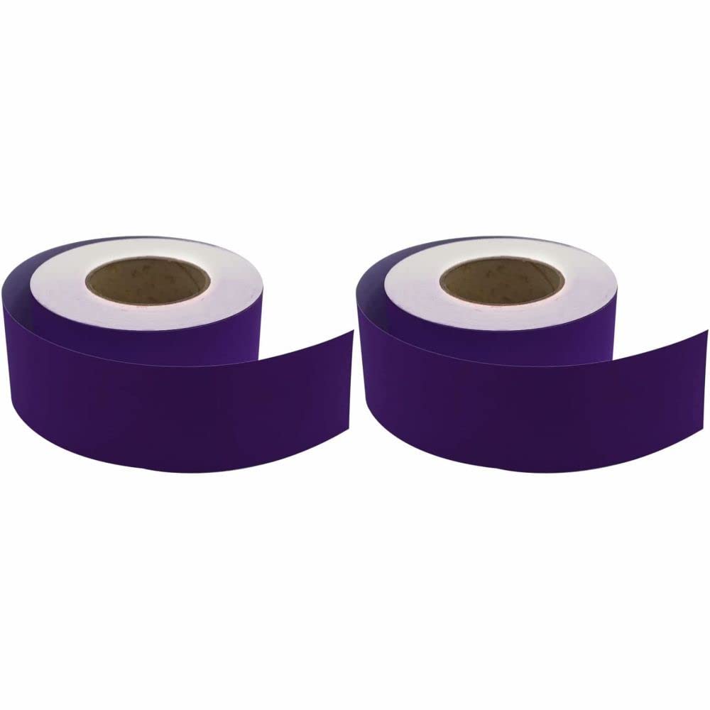 3 Ace Crafts (Pack of 2) Straight Edge Poster Paper Border Roll- (48mm x 50 Meters)- (Purple) School/Office, Classroom Decoration, Fade Resistant Paper, Black Board Border Display Rolls — image 1