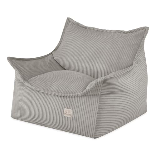 MISIOO Roya Cord - Sillón infantil para habitación de los niños, puf suave, sillón de suelo, de pana premium, Öko-Tex, 80 x 73 x 58 cm