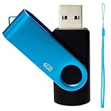 Nicepicten 4GB USB 2.0 Flash Drive 1 Pack Memorias USB Thumb Drives Memory Sticks Zip Drive USB Key Jump Drive 4GB with LED Light & Lanyard Swivel Pendrive for Storage and Backup, Blue