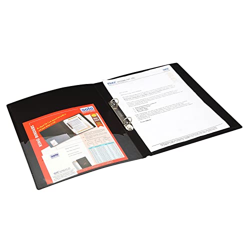 Image of Solo 2-D A4 Ring Binder File Folder - Pack of 2| Office Document Organizer with Inside Pocket, Presentation Display Plastic File for Certificates, Portfolio, Papers & Projects