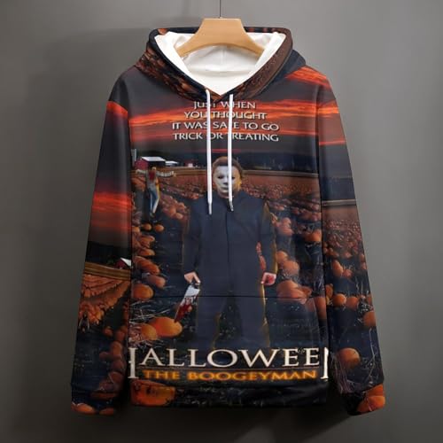 ZHANGXM Men's Long Sleeve 3D Print Hoodie Halloween Michael Myers Spring And Autumn Blouse for Unisex Sweatshirt4