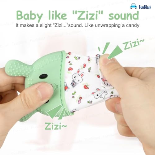 Image of FunBlast Baby Teething Mitten - Soft Silicone Teether Glove for Infants, BPA-Free, Safe & Comfortable Teething Toy for 3+ Months Babies, Toddlers, Infants (Seagreen-)