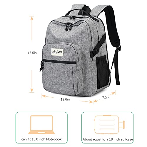 Abshoo Classical Laptop Travel Backpack For Women Men College School Bookbag With Usb Charging Port (Grey) #TOP4