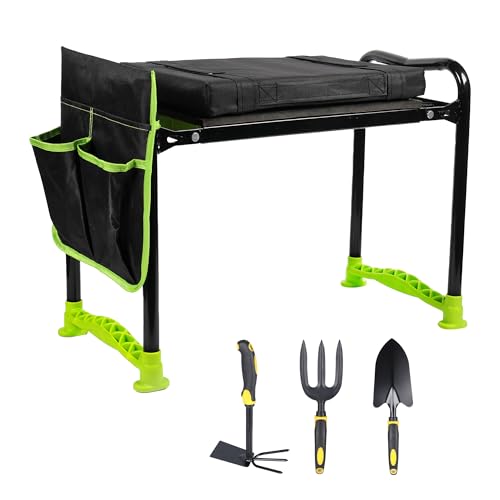 Fluxion Co Taburete de jardinería plegable y resistente, con herramientas