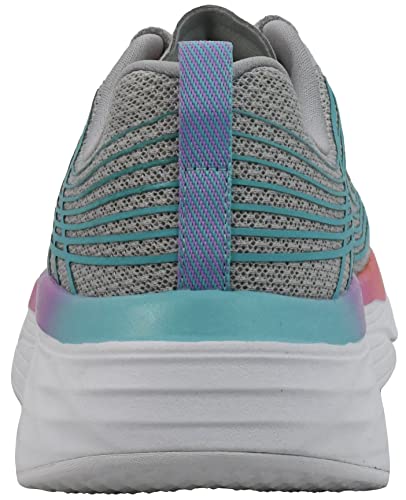 Skechers Women's Max Cushioning Elite-Brilliant Sneaker, Grey/Mint, 6.5 M US